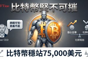 Tether看多比特幣！公司行政總裁Paolo Ardoino在比特幣站穩75,000美元之際發表看多言論，將一件鋼鐵人形雕塑藝術品解讀為比特幣「堅不可摧」本質的象徵，稱「你可以彎曲鋼鐵，但無法彎曲其意義」。加密社群反應兩極，支持者讚賞其概念連結，批評者稱比特幣為騙局，但負面評論被更多支持性言論淹沒。