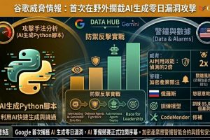 Google威脅情報集團首次在野外捕獲由AI生成零日漏洞程式，該Python腳本能夠繞過開源系統管理工具上的雙重認證（2FA）。Google推出AI代理Big Sleep 及自動化修補系統CodeMender。幣安研究發現，AI代理在利用智能合約漏洞方面的表現是偵測威脅的兩倍。