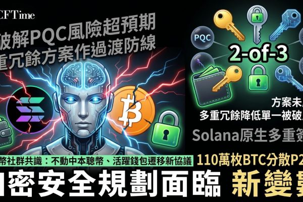 Solana共同創辦人Anatoly Yakovenko警告，人工智能是比特幣最大短期威脅，可能在行業強化後量子簽名方案前就將其破解。他認為PQC簽名方案存在未知數學與實現漏洞，AI恐先於量子計算攻破比特幣。中本聰持有的110萬枚比特幣分佈於P2PK地址，成為潛在風險焦點。
