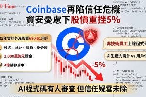 Coinbase平台安全性遭質疑，行政總裁Brian Armstrong表示非技術團隊現在也在上線生產程式碼，許多工作流程已被自動化，引發用戶對平台安全性的強烈反彈。此爭議喚起2025年資料外洩事件的痛苦記憶（影響69,461名客戶，外洩資料包括姓名、地址、銀行帳號等）。CEO強調「沒有人直接進行氛圍編碼」。