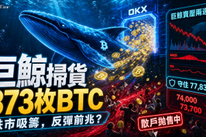 儘管市場持續疲弱，一頭比特幣巨鯨逆勢吸籌，從OKX交易所購入873.29枚比特幣（價值約6,624萬美元），目前持有881枚比特幣（總值約6,673萬美元）。交易所巨鯨比率降至0.511的兩週低點（通常被視為看漲信號），但交易所供應比率躍升至0.133的月度高點，顯示小型投資者仍在減少曝險。