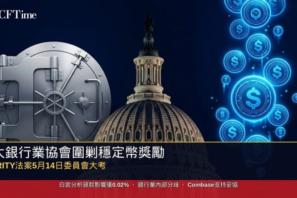 美國六大銀行業貿易協會於5月8日向參議院銀行委員會發送聯名信，要求刪除穩定幣獎勵的第404條款，主張將「經濟或功能上等同於」替換為範圍更廣的「實質上相似於」。白宮經濟顧問委員會分析顯示，即使全面禁止穩定幣收益，對銀行貸款的影響也僅0.02%，極端情境下僅4.4%。