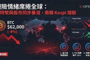 避險情緒席捲全球！比特幣回落至62K 亞洲晶片股崩跌拖累比特幣