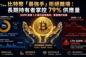 K33 Research報告指出，比特幣長期持有者現控制流通供應量創紀錄的79%，且極少舊幣在鏈上移動。SOPR數據顯示短期持有者（0.995）和長期持有者（0.8）均在虧損狀態下移動幣——長期持有者在虧損時賣出通常標誌週期的投降階段和賣壓耗盡。交易活動跌至異常低水平，供應日益集中在信念最強的「鑽石手」手中。