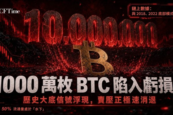 鏈上數據顯示，比特幣虧損供應量已突破1,000萬枚門檻，目前有1,046萬枚比特幣（超過流通供應量一半）處於未實現虧損狀態。分析師Ali Martinez指出，2018年底及2022年底當虧損供應量突破此水平時，比特幣均形成了主要週期底部並出現看漲逆轉。