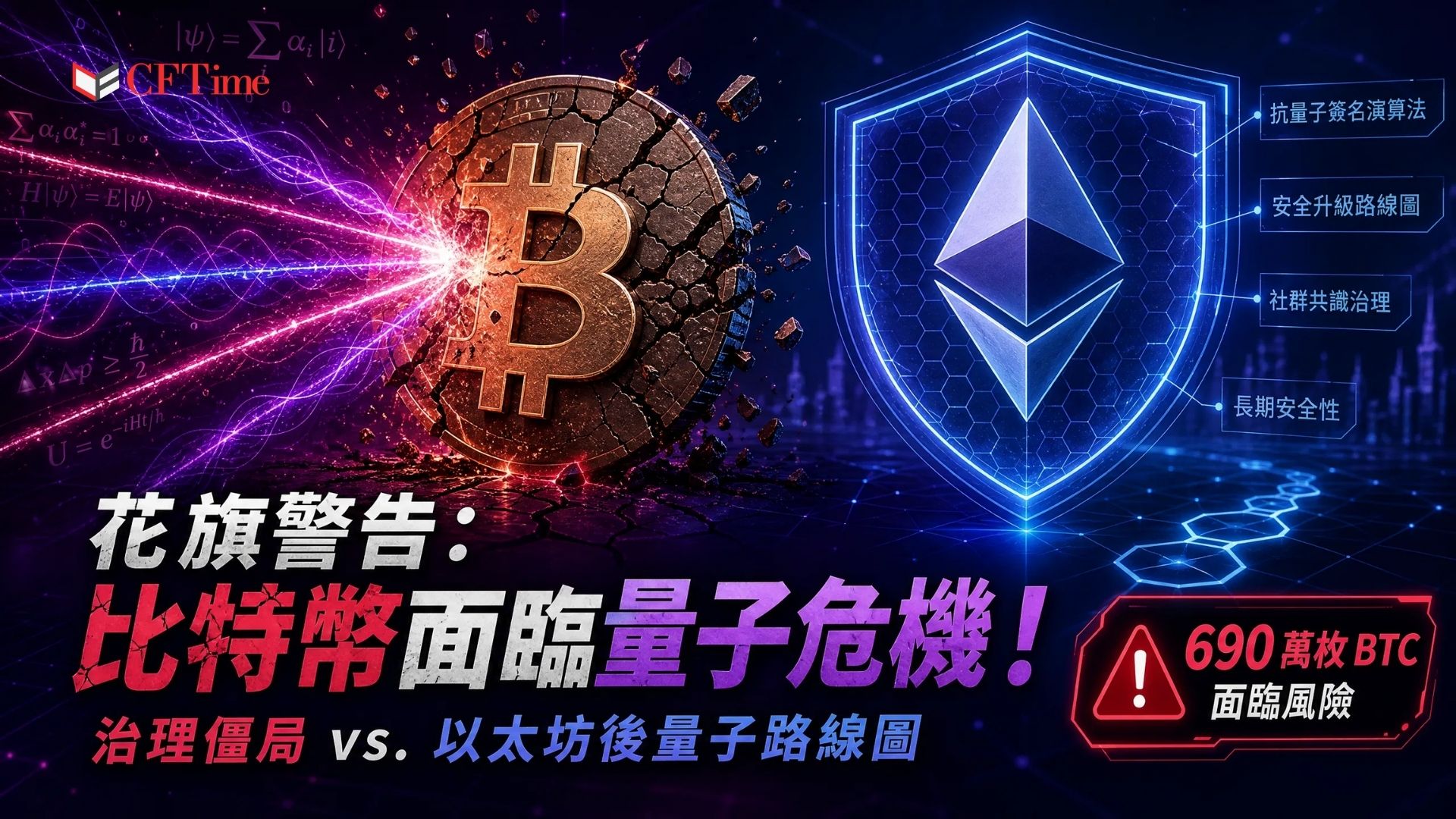 花旗分析師報告警告，量子計算進展已縮短對數位資產實際攻擊的時間表，比特幣面臨的量子風險遠大於以太幣。Google量子AI與史丹佛大學及以太坊基金會合作論文發現，破解比特幣基礎密碼學所需資源較先前估計低約20倍。約690萬枚比特幣可能面臨風險。比特幣治理極其緩慢（SegWit耗時8.5年），而以太坊已通過Pectra升級引入EIP-7702，目標2029年完成核心後量子基礎設施。