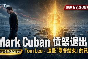 華爾街策略師Tom Lee將Mark Cuban賣比特幣描述為「憤怒退出」，並指出此類舉動通常發生在加密貨幣寒冬的尾聲。Lee表示加密貨幣近期表現令人失望，但長期論點「絕對沒有」被打破。Cuban曾積極推崇比特幣作為通膨對沖工具，但後來因為比特幣未能成為預期的避險盾牌而賣出了「大部分」持倉。