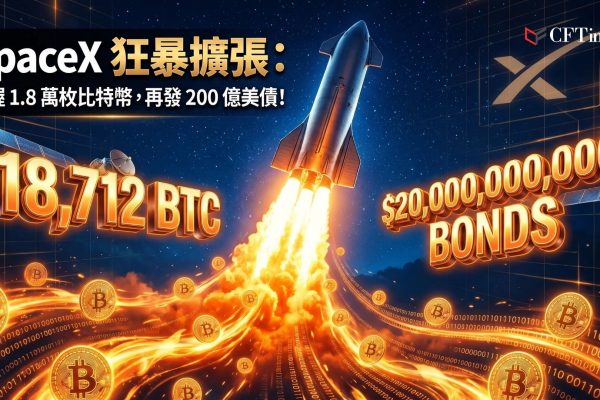 SpaceX披露持有比特幣，共18,712枚比特幣，購入成本約6.61億美元，躋身全球最大公開披露企業比特幣持有者之列。此前SpaceX通過創紀錄的750億美元IPO上市，現正準備發行200億美元投資級債券用於AI基礎設施和再融資過橋貸款。投資者需評估航空航天業務、人工智能擴張和加密貨幣價格波動三種風險因素。
