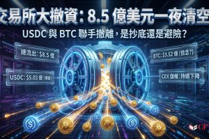 7月1日前夕，中心化交易所出現顯著資金撤離浪潮，USDC以約5.03億美元流出領銜，3.527億美元比特幣撤出交易所，合計約8.5億美元。比特幣離開交易所通常被解讀為持有信念的信號（轉入自我託管），穩定幣撤資則可能指向DeFi部署或流動性重分配。