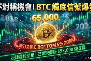 比特幣觸及65000美元三週高位，估值處於歷史底部5％區域（類似2018、2020、2022年熊市底部）。Bitcoin Magazine Pro分析師指出當前估值創造「不對稱機會」，但48,000至53,000美元為潛在下行支撐區域。比特幣繼續在200週移動平均線附近交易，7月12日可能是時間性投降階段的結束日期。