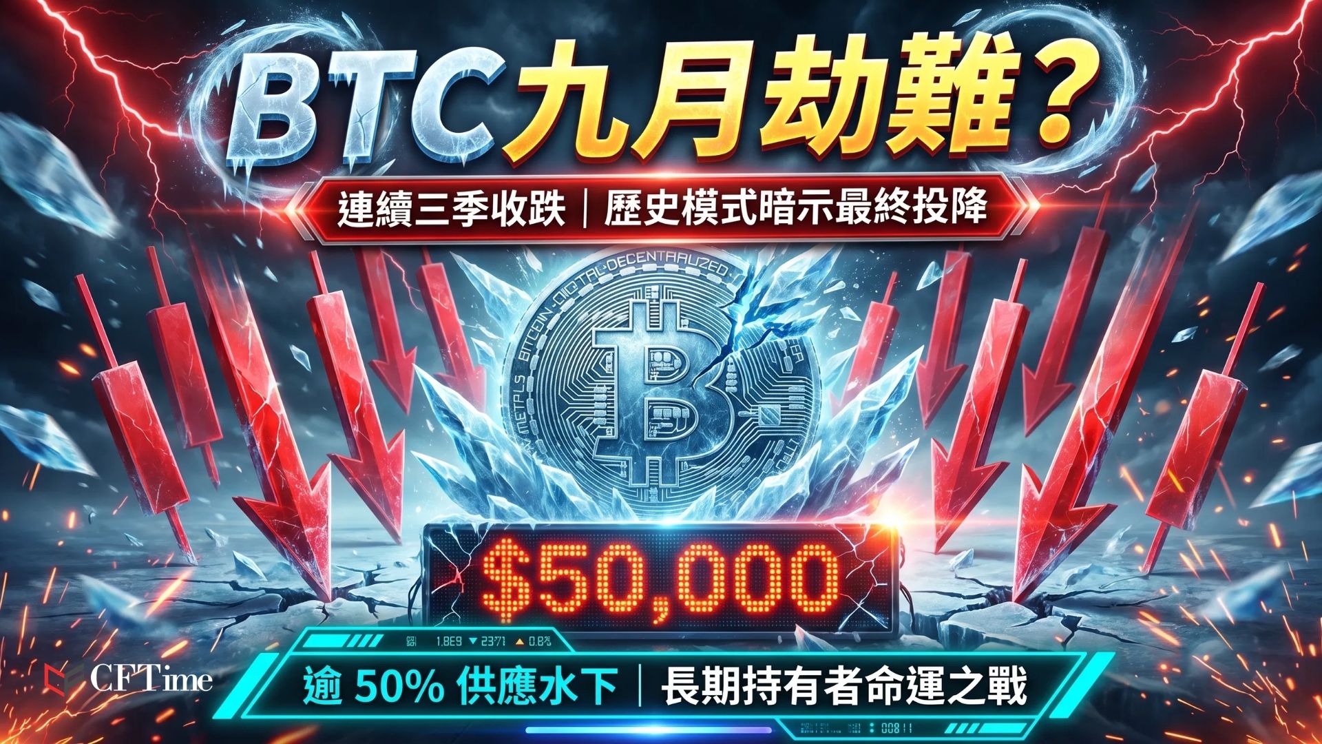 比特幣連續三季收跌，每季平均跌幅約20%，為自2022年熊市以來首次出現連續三季下跌。超過50%流通供應處於水下，長期持有者控制78%供應，卻未在弱勢中拋售。然而，歷史模式顯示2018年與2022年熊市均需九個月連續下跌才見底（當前為七個月）。宏觀逆風正增強——市場正日益定價更緊縮的金融條件，而非減息。若此週期遵循相同劇本，長期持有者投降可能標誌比特幣的最終清洗，可能在第三季末將BTC推向50,000美元區域。