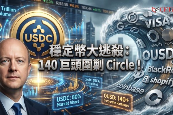 Open Standard於宣布推出穩定幣Open USD（OUSD），已有超過140家企業簽約使用，Circle CEO Jeremy Allaire回應，穩定幣是「贏家通吃」的網絡效應市場。他引用Artemis數據指出，USDC在2026年Q1處理了近30兆美元鏈上交易量，約佔美元穩定幣區塊鏈交易量的80%。