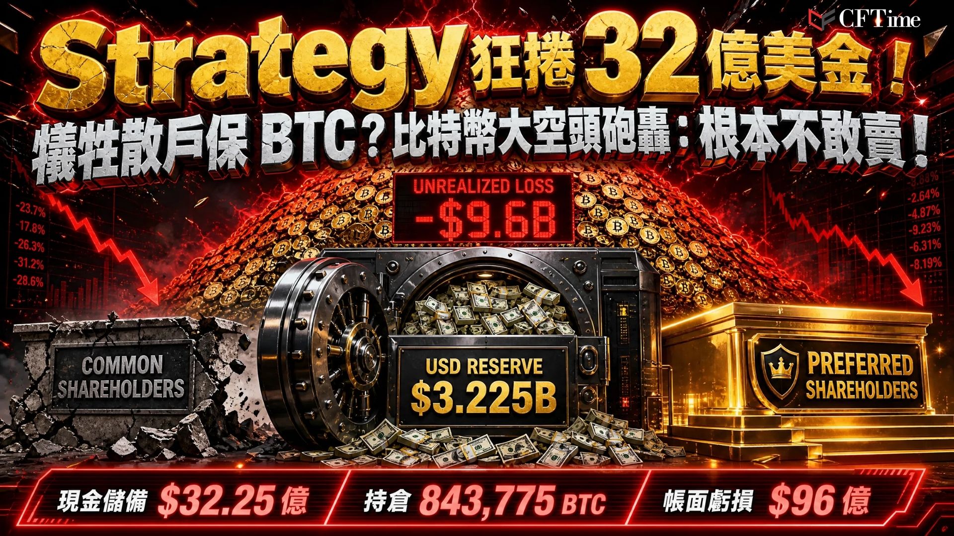 Strategy再籌2.25億美元。Strategy上週通過市價發行計劃出售2,732,318股MSTR普通股，淨籌2.635億美元，連續第二週通過發股籌資而不觸及比特幣持倉。截至7月19日，公司美元儲備增至32.25億美元，比特幣持倉維持843,775枚不變（平均成本75,476美元，未實現虧損約96億美元）。