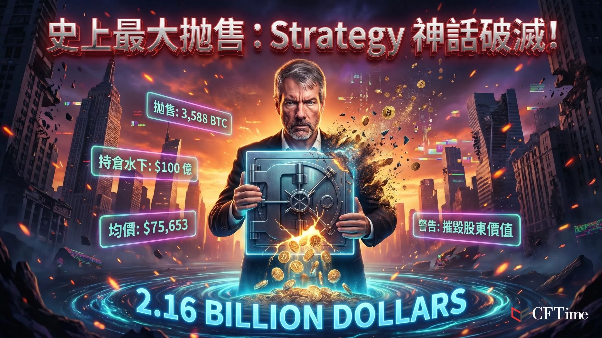 Strategy在6月29日至7月5日期間完成史上最大規模比特幣出售，拋售3,588枚BTC，套現約2.16億美元，用於支付STRF、STRE、STRK、STRD及STRC等優先股的股息。此次出售均價約60,197美元，相對於平均持倉成本75,651美元，已實現虧損約5,545萬美元。出售後公司仍持有843,775枚BTC，並保有25.5億美元現金儲備，可覆蓋約17.4個月的股息與利息支出。該操作發生在Strategy正式推出「數位信用資本框架」之後，授權出售最多12.5億美元比特幣用於流動性管理。MSTR股價過去一年累計下跌約75%，mNAV比率首度跌破1倍。