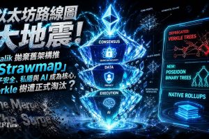 Vitalik推翻以太坊六階段路線圖，以共識、數據、執行三層架構取代原有六階段，並將量子安全、隱私保護與AI輔助形式驗證列為優先事項。Verkle樹正式被Poseidon二進制樹取代，原生Rollup、Blob與Gas期貨機制首度納入規劃，EVM未來可能走向leanISA與RISC-V等新指令集。