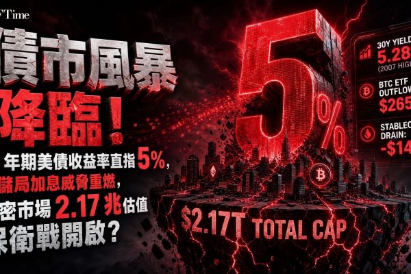 加密貨幣市場持續承受壓力，數位資產總市值徘徊於2.17兆美元附近。加密分析師Benjamin Cowen預期美國10年期國債收益率將重返5％關口，收益率上升聯儲局或被迫加息並收緊流入風險資產的資本。上週五比特幣ETF流出2.6537億美元，Hyperliquid流出183萬美元。