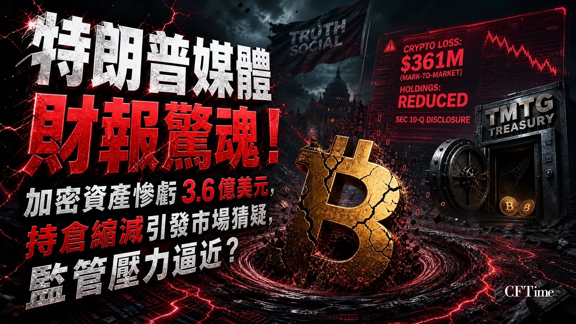 特朗普媒體與科技集團最新季度披露顯示，第二季錄得約3.61億美元加密資產相關損失，主要來自比特幣持倉的按市值計價減記。特朗普媒體比特幣持倉規模較此前縮減，惟公開文件尚未提供剩餘持倉的精確規模。參議員已呼籲對特朗普相關加密持倉進行更全面的披露。此案例凸顯上市公司持有比特幣所面臨的會計波動風險。
