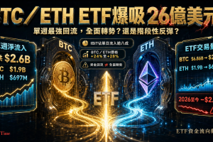 比特幣以太幣ETF爆吸26億美元 單週最強回流