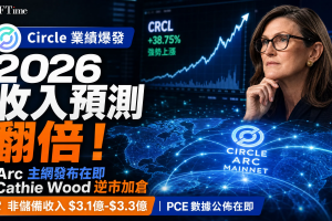 Circle 2026收入預測翻倍 Arc主網發布在即 Cathie Wood逆市加倉
