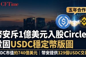 幣安斥1億美元入股Circle　鞏固USDC穩定幣版圖