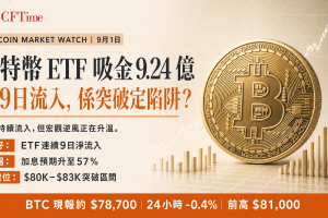 比特幣ETF資金流入9.24億美元 連9日淨流入