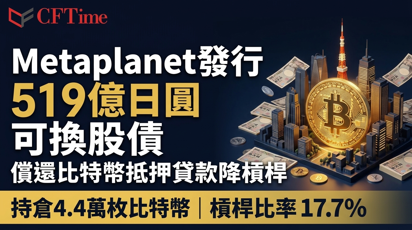 Metaplanet發行519億日圓可換股債 償還比特幣抵押貸款降槓桿