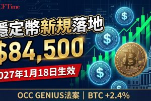 OCC率先落實GENIUS法案穩定幣細則！2027年生效　比特幣重上84,500美元