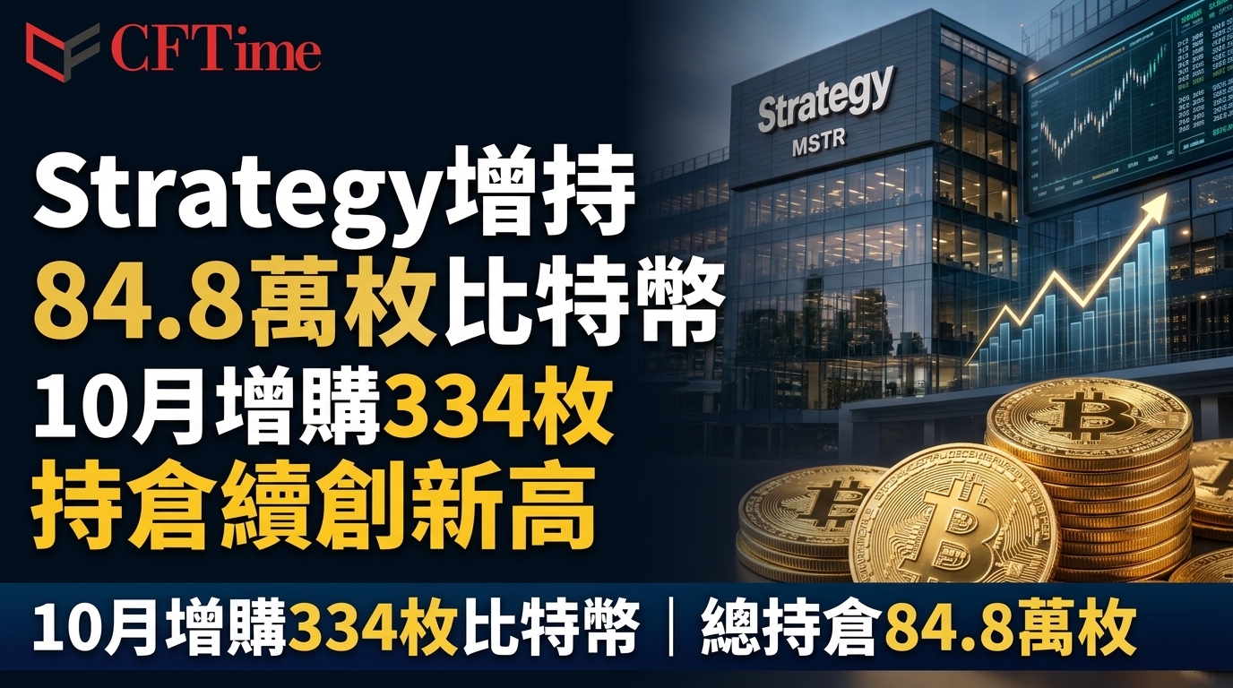 Strategy增持84.8萬枚比特幣 10月增購334枚